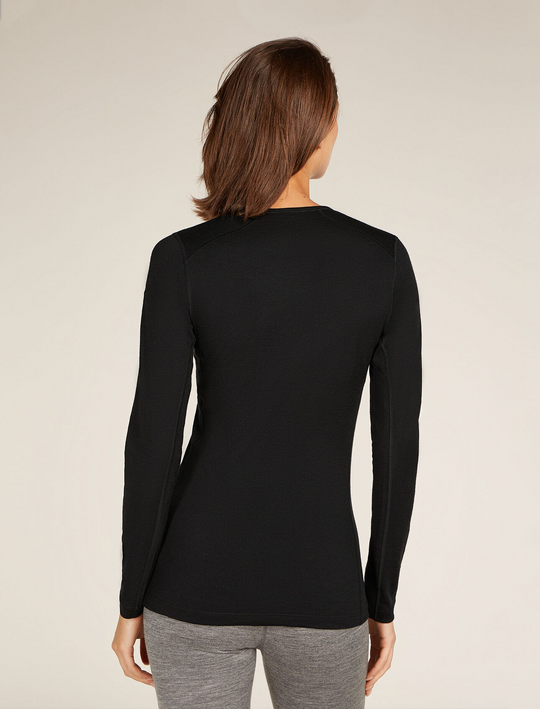 Icebreaker Womens 200 Oasis LS Crewe BLACK