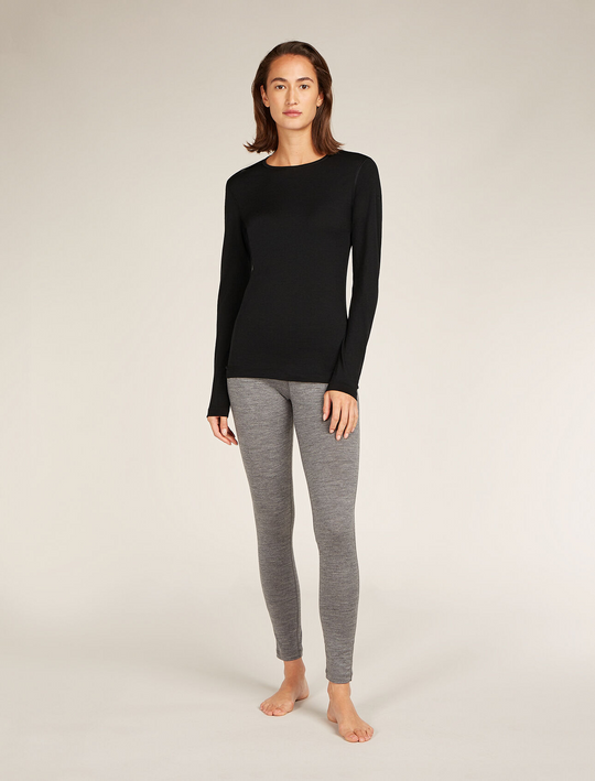 Icebreaker Womens 200 Oasis LS Crewe BLACK