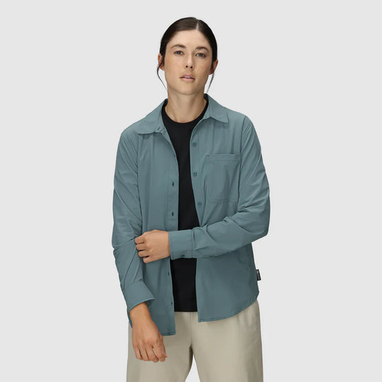 Outdoor Research Womens Astroman Long Sleeve Sun Shirt Neptune