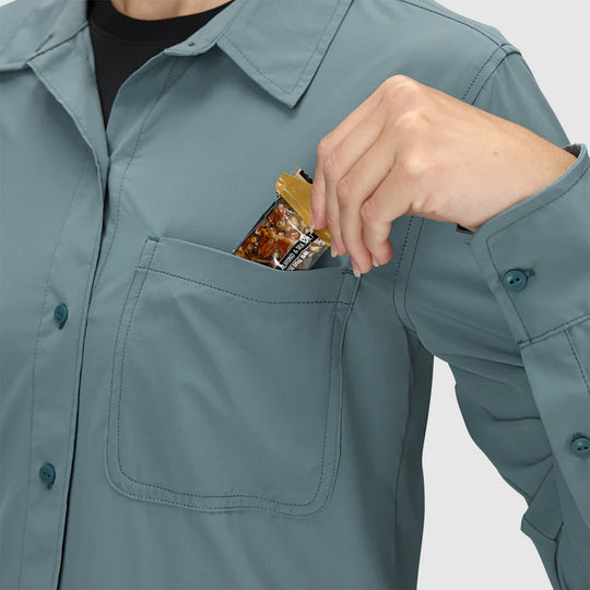 Outdoor Research Womens Astroman Long Sleeve Sun Shirt Neptune