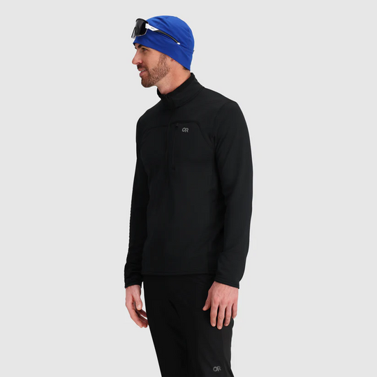 Outdoor Research Mens Vigor Grid Fleece Half Zip Black