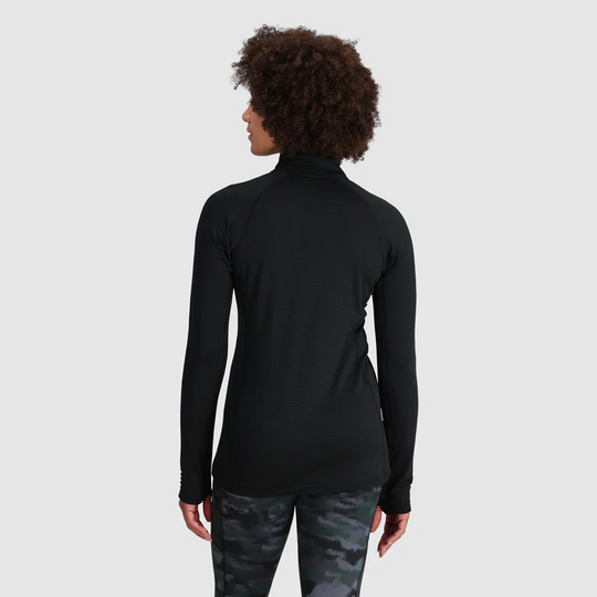 Outdoor Research Womens Vigor Grid Fleece Quarter Zip Black