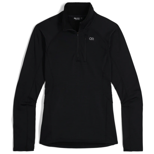 Outdoor Research Womens Vigor Grid Fleece Quarter Zip Black