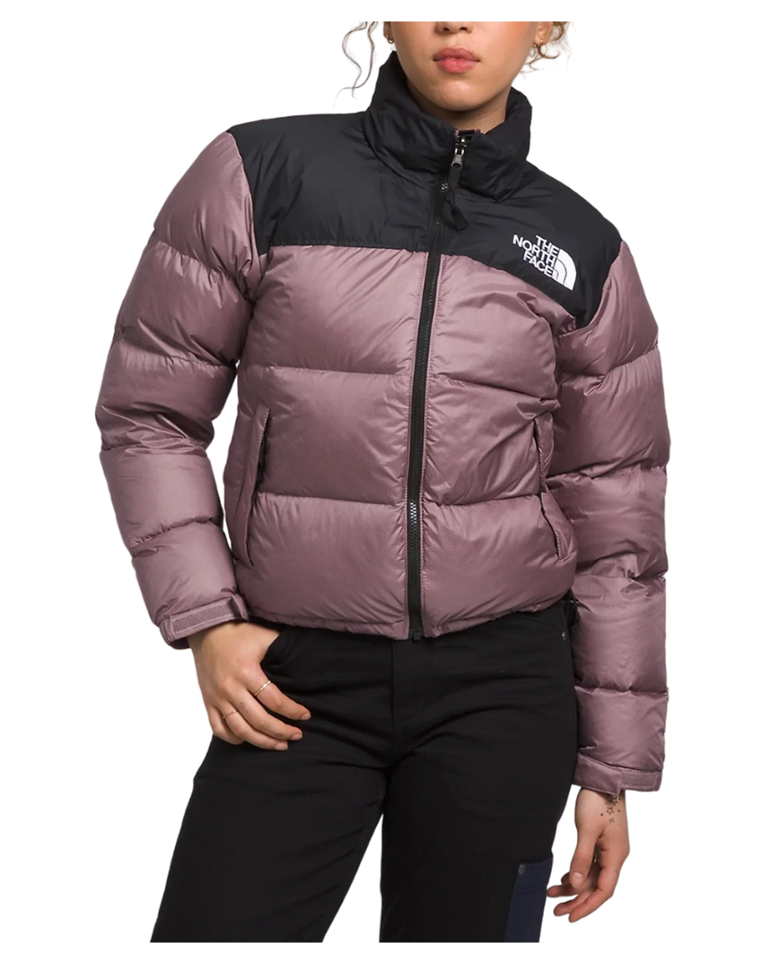 Womens 96 Retro Nuptse JKT Fawn Grey TNF Black