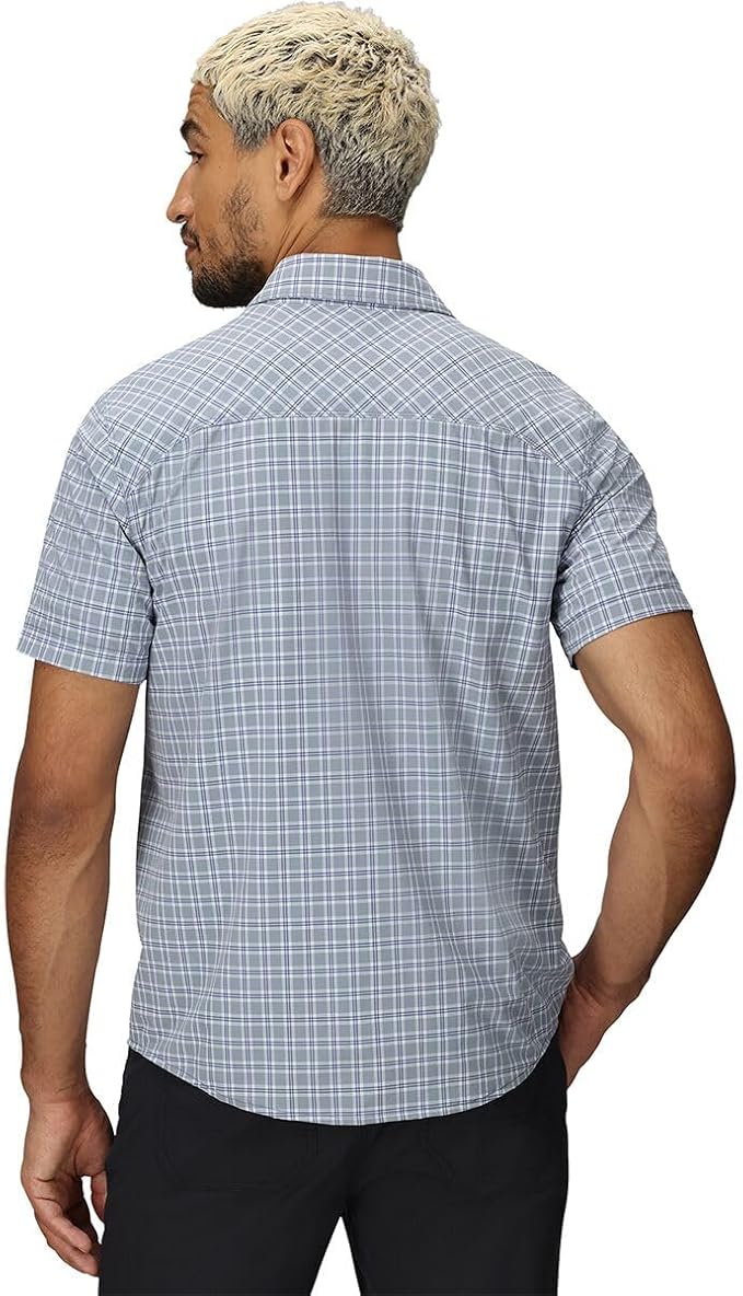 Outdoor Research Men Astroman Short Sleeve Sun Shirt Olympic Plaid