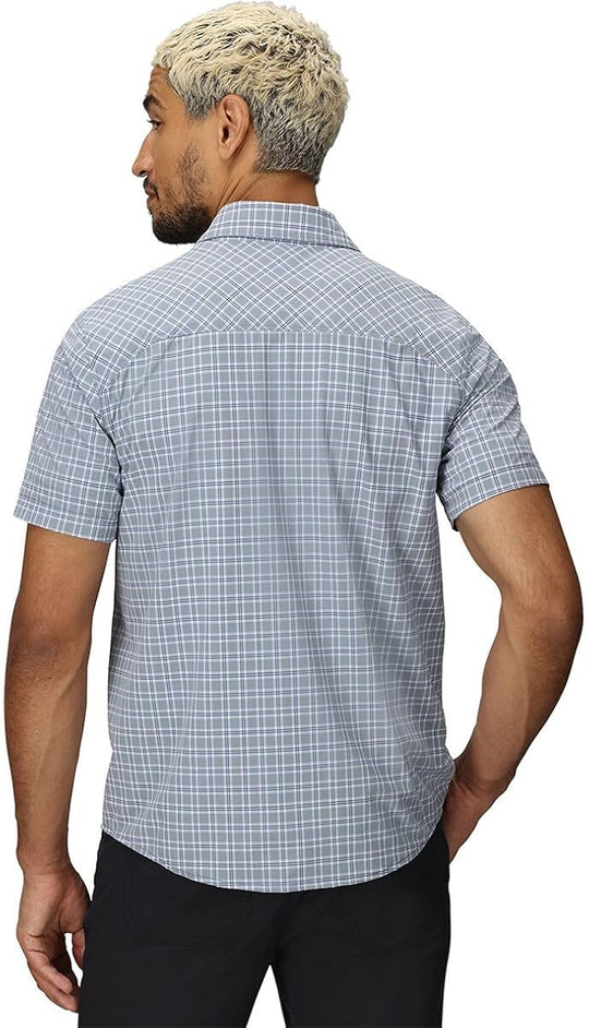 Outdoor Research Men Astroman Short Sleeve Sun Shirt Olympic Plaid