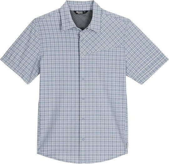 Outdoor Research Men Astroman Short Sleeve Sun Shirt Olympic Plaid