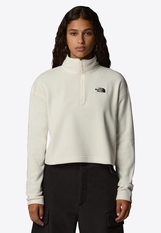 The North Face Womens Glacier Fleece 1/4 Zip Jacket White Dune