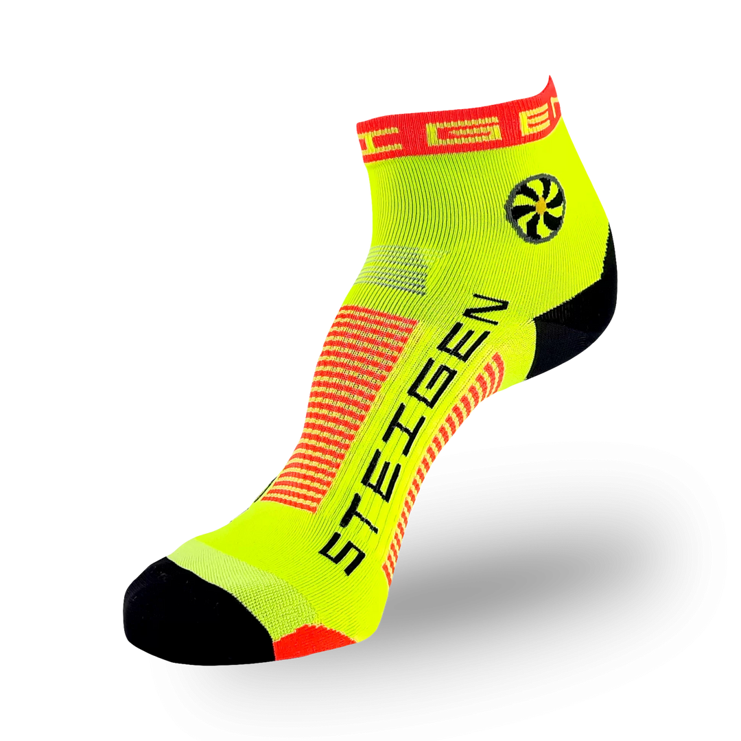 Steigen Fluro Yellow Running Socks 1/4 Length