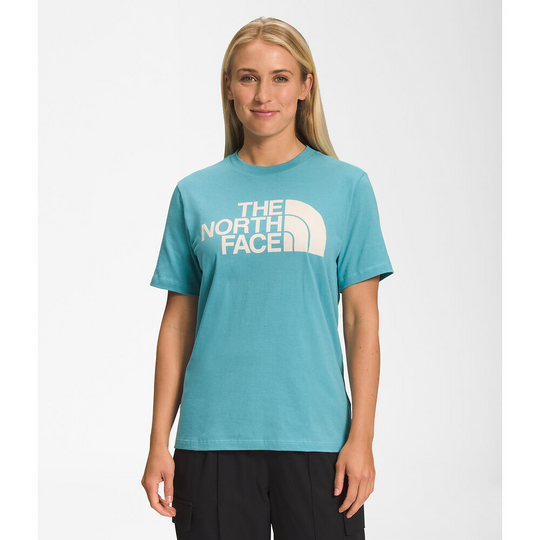 THE NORTH FACE Womens Short-Sleeve Half Dome Tee Reef Waters/Gardenia White