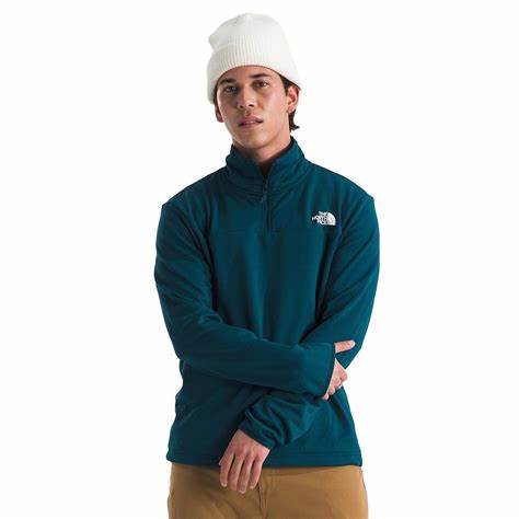 The North Face Mens Cedar Trail Grid Fleece 1/4 Zip Dusk Blue