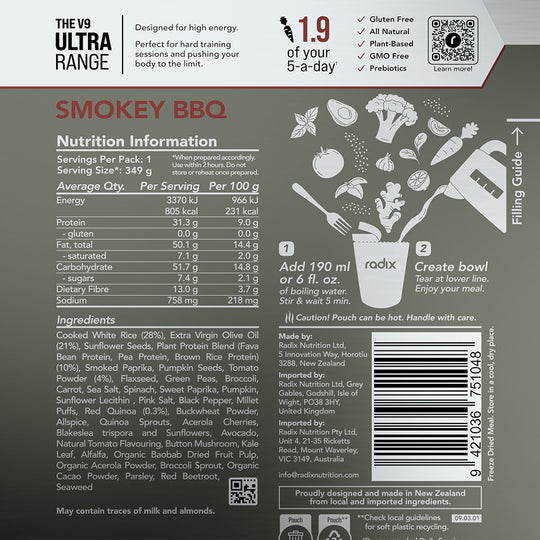 Radix Nutrition ULTRA 800kcal Meal, SMOKEY BARBECUE 159g