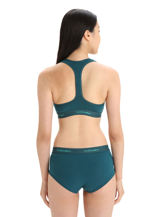 Icebreaker Womens Sprite Racerback Bra Green Glory