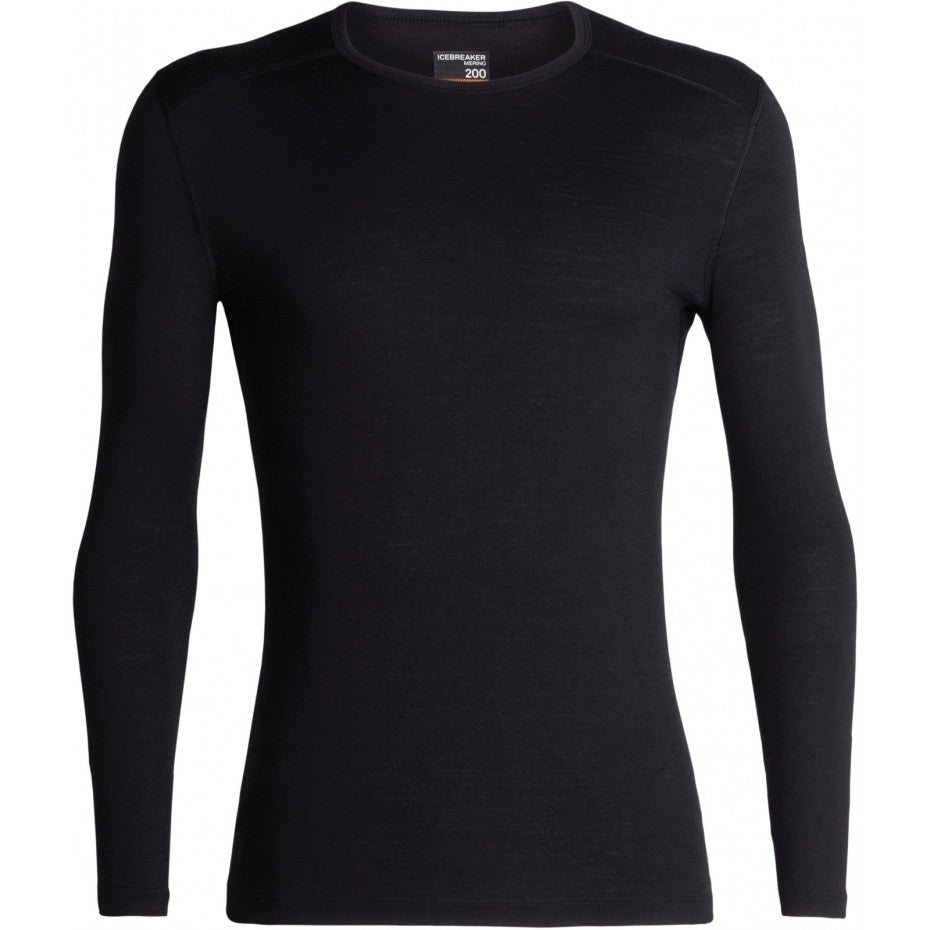 Icebreaker Mens 200 Oasis LS Crewe BLACK