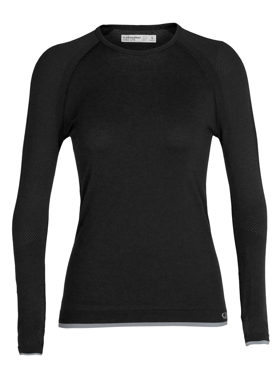 Icebreaker Womens 200 Zone Seamless LS Crewe Black