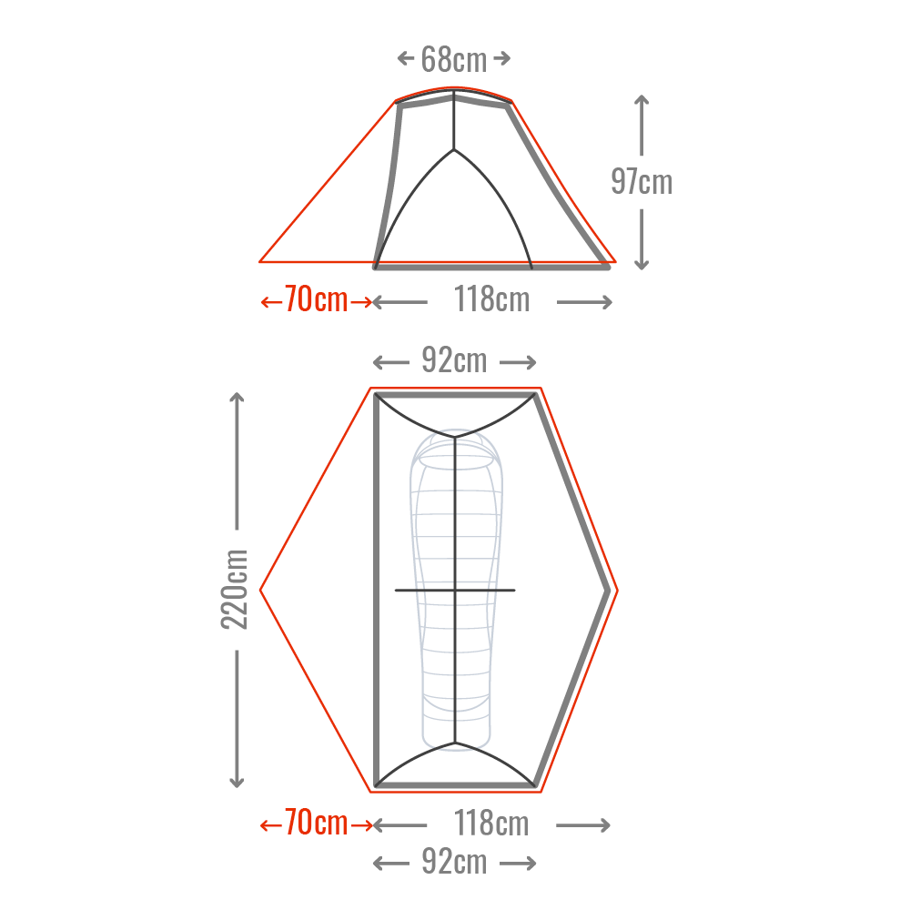 Mont Moondance 1 Tent Full Nylon Bracken