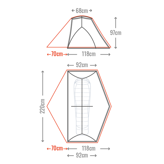 Mont Moondance 1 Tent Full Nylon Bracken