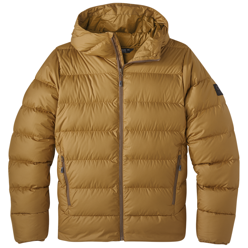 Outdoor Research Mens Coldfront Down Hoodie saddle