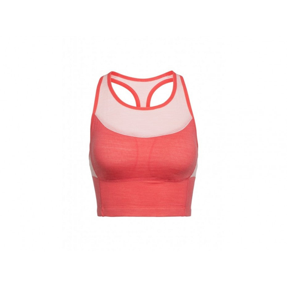 Icebreaker Womens Meld Zone Long Sport Bra POPPY RED/Sorbet
