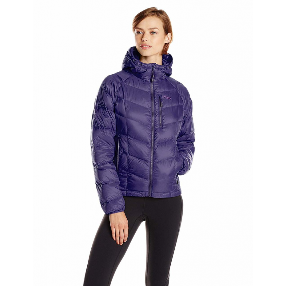 OUTDOOR RESEARCH Womens Sonata Hooded Down Jacket blue violet/fig