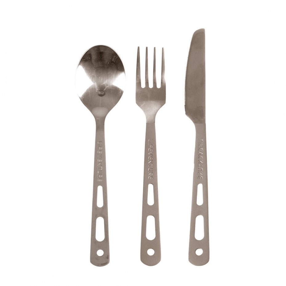 Life Venture Titanium Knife, Fork & Spoon Set