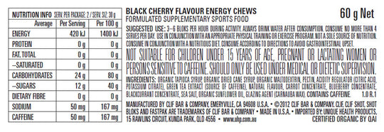 CLIF SHOT BLOKS BLACK CHERRY 60g