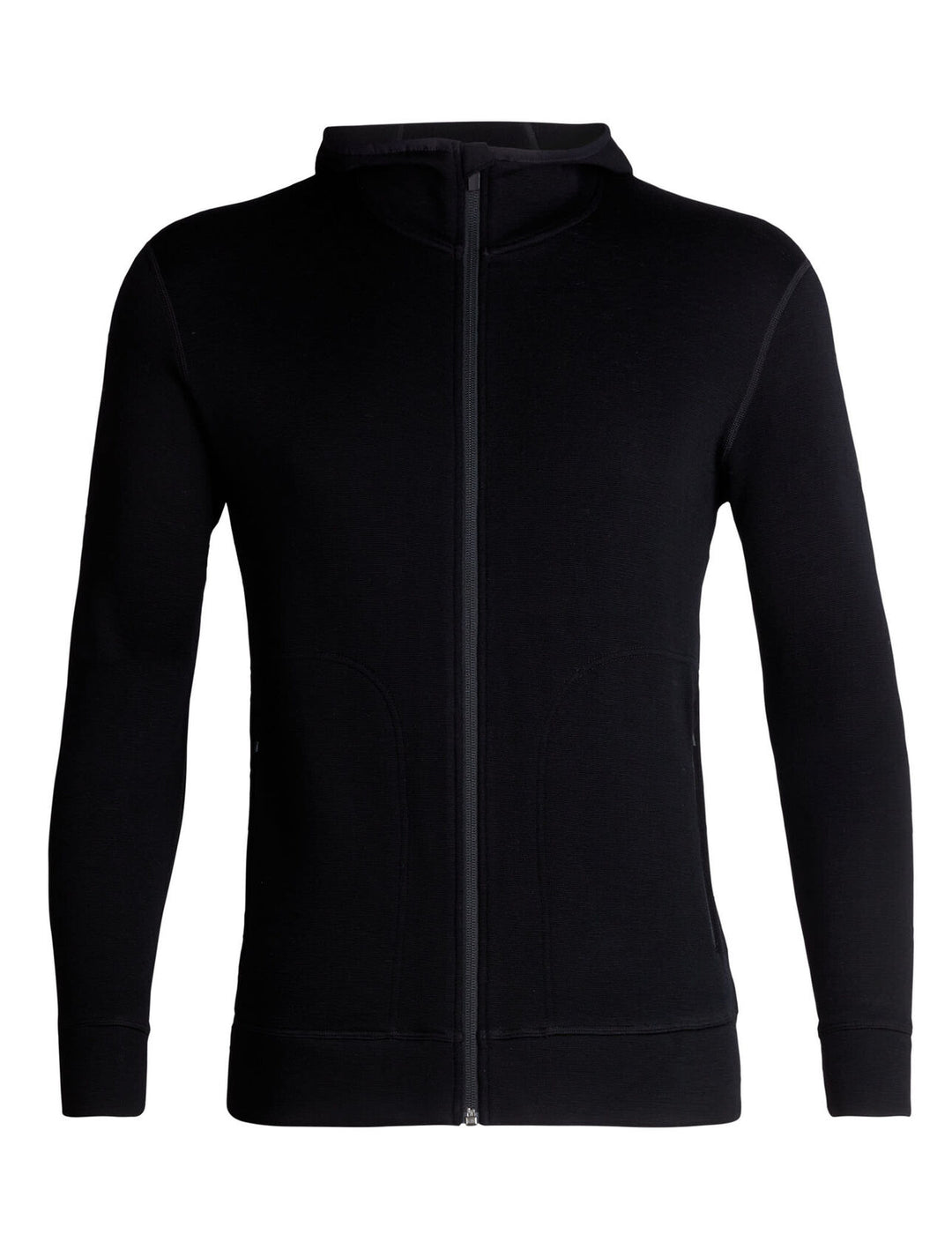 Icebreaker Mens Elemental LS Zip Hood Black