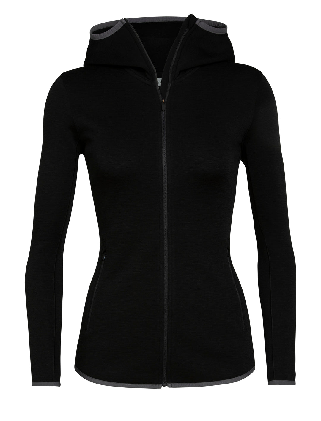 Icebreaker Womens Elemental LS Zip Hood Black