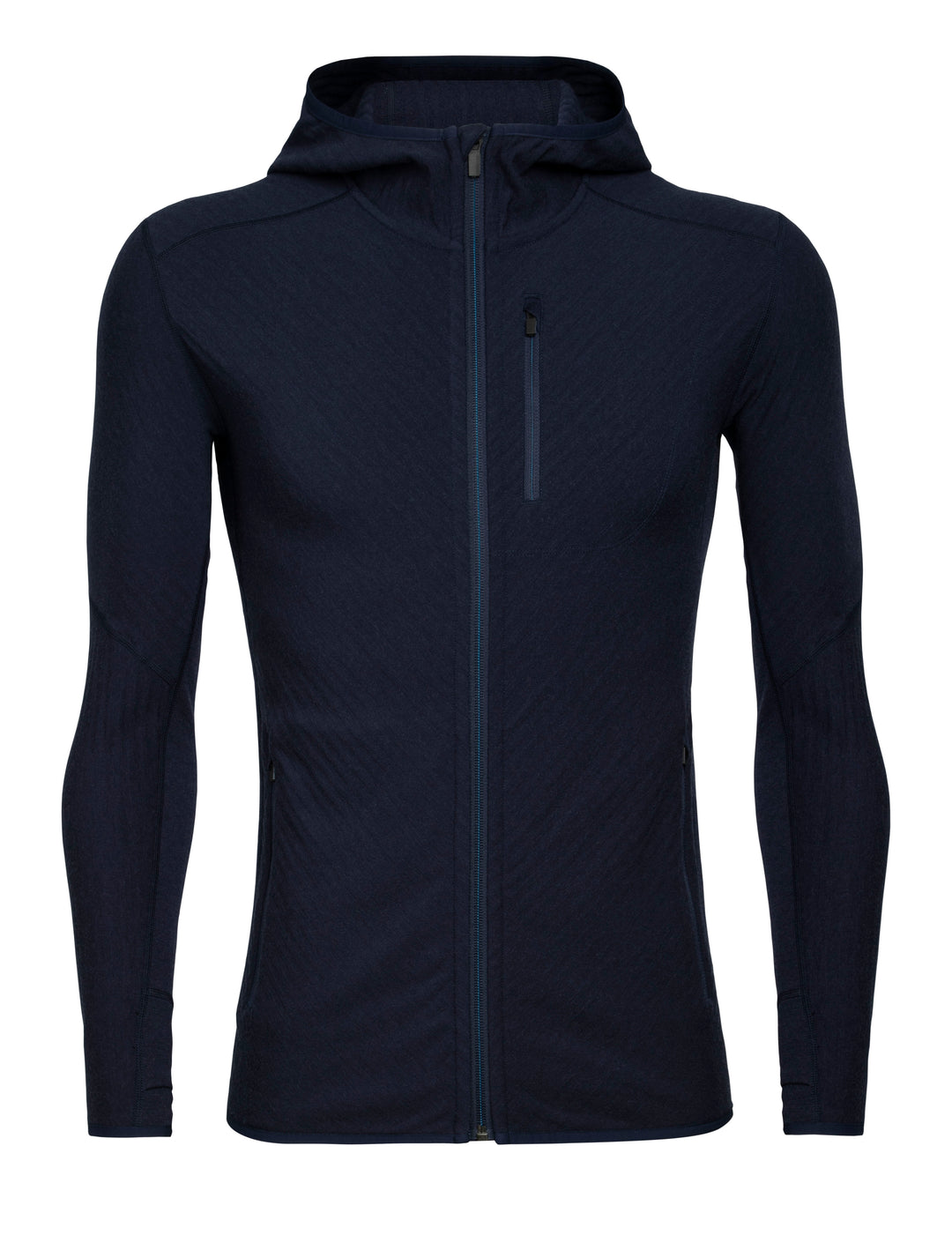 Icebreaker Mens Descender LS Zip Hood Midnight Navy