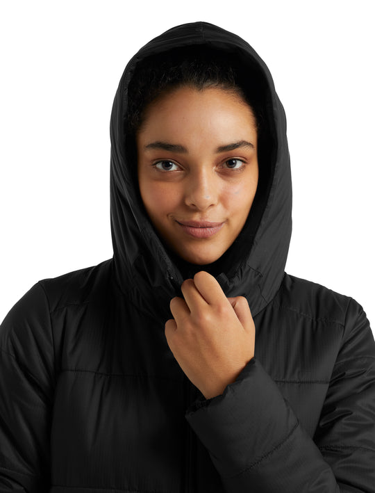 Icebreaker Womens Collingwood 3Q Hooded Jacket Black