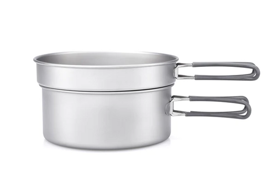 Keith Titanium 2-Piece Titanium Pot and Pan Cook Set 1.25L+770ml