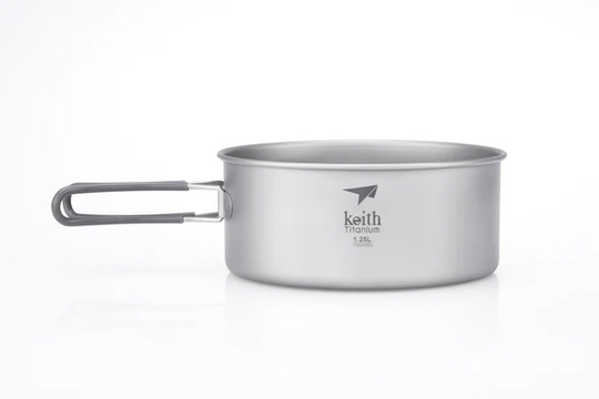Keith Titanium 2-Piece Titanium Pot and Pan Cook Set 1.25L+770ml