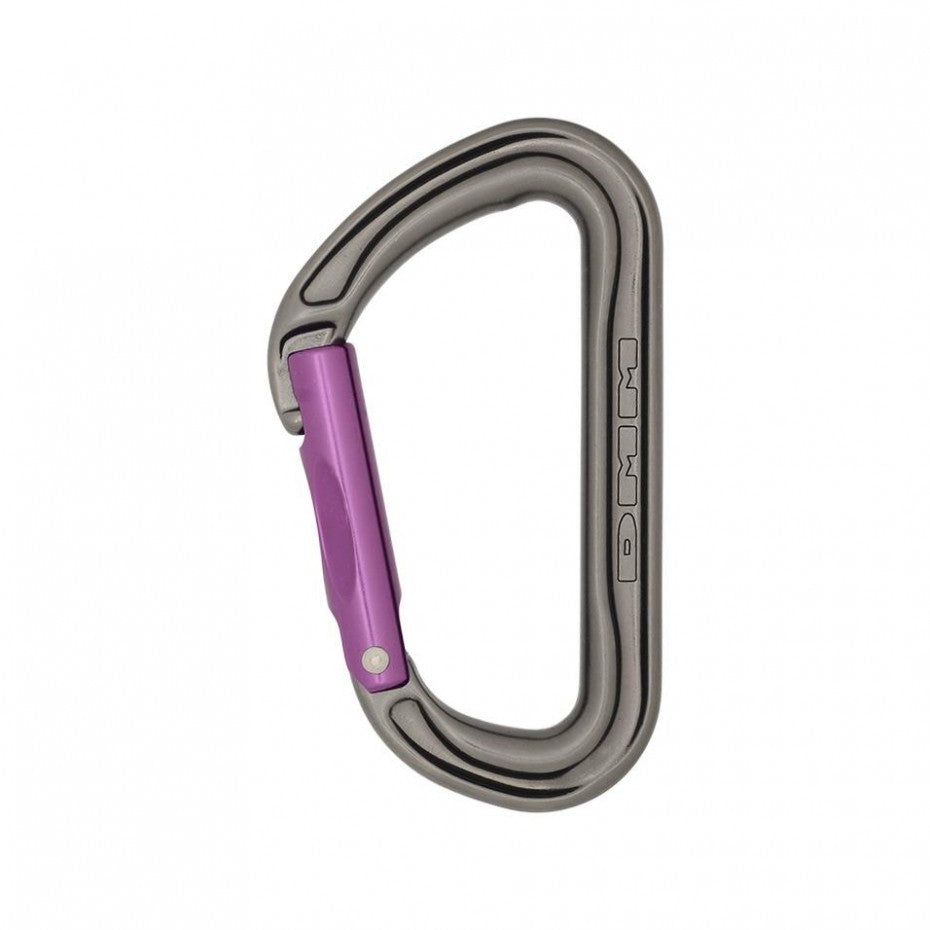 DMM Shadow Straight Gate Climbing Carabiner - Titanium/Purple