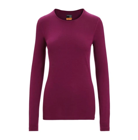 Icebreaker Womens 200 Oasis LS Crewe Go Berry