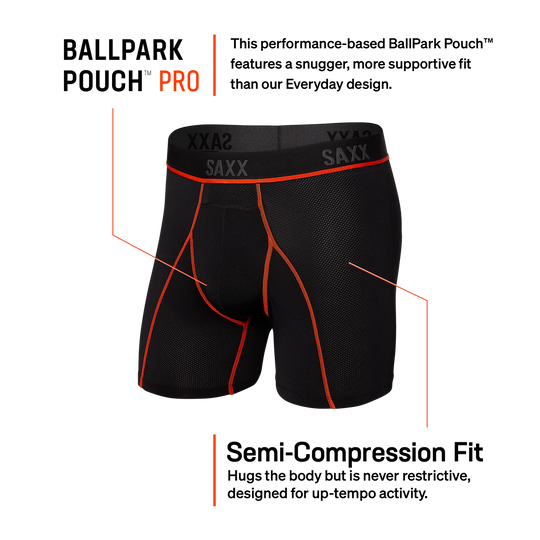 Saxx Kinetic Hd Boxer Brief Black/Vermillion