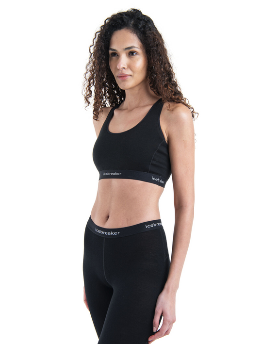 Icebreaker Womens Merino ZoneKnit Racerback Bra Black