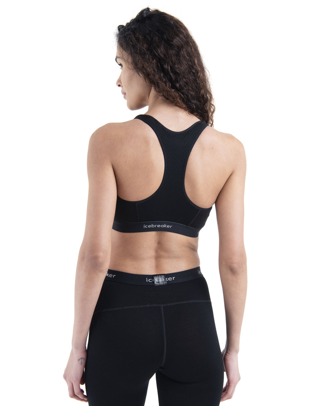 Icebreaker Womens Merino ZoneKnit Racerback Bra Black