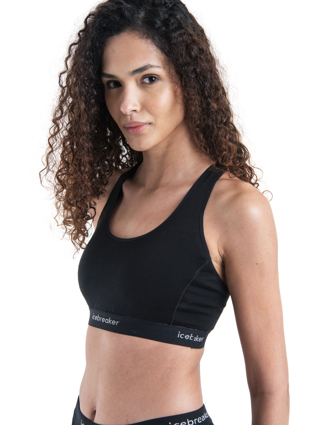 Icebreaker Womens Merino ZoneKnit Racerback Bra Black