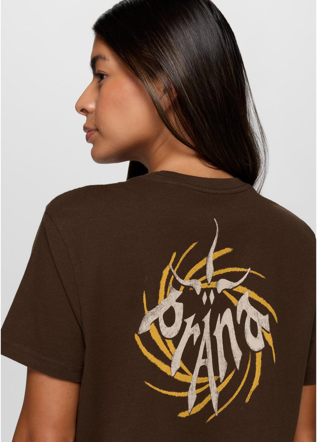 Prana Mens Heritage Graphic SS Tee Dark Roast Universe Standard