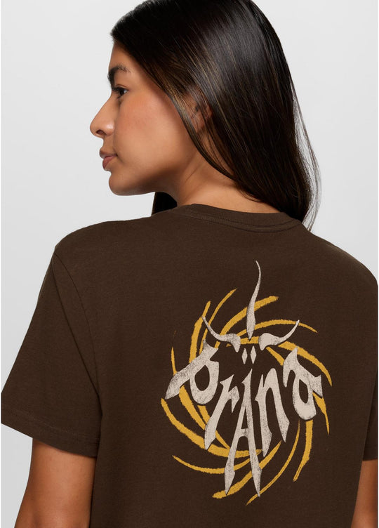 Prana Mens Heritage Graphic SS Tee Dark Roast Universe Standard