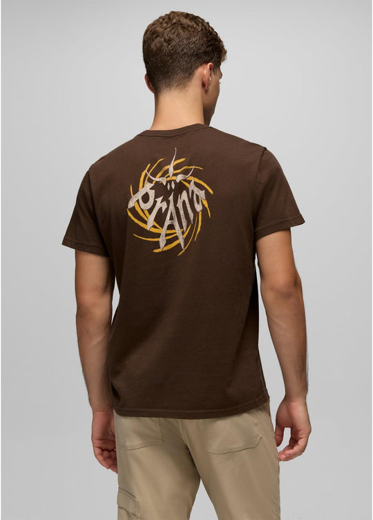 Prana Mens Heritage Graphic SS Tee Dark Roast Universe Standard