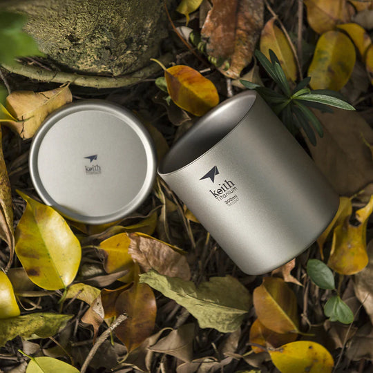 KEITH Double-Wall Titanium Mug with Lid 80x70mm
