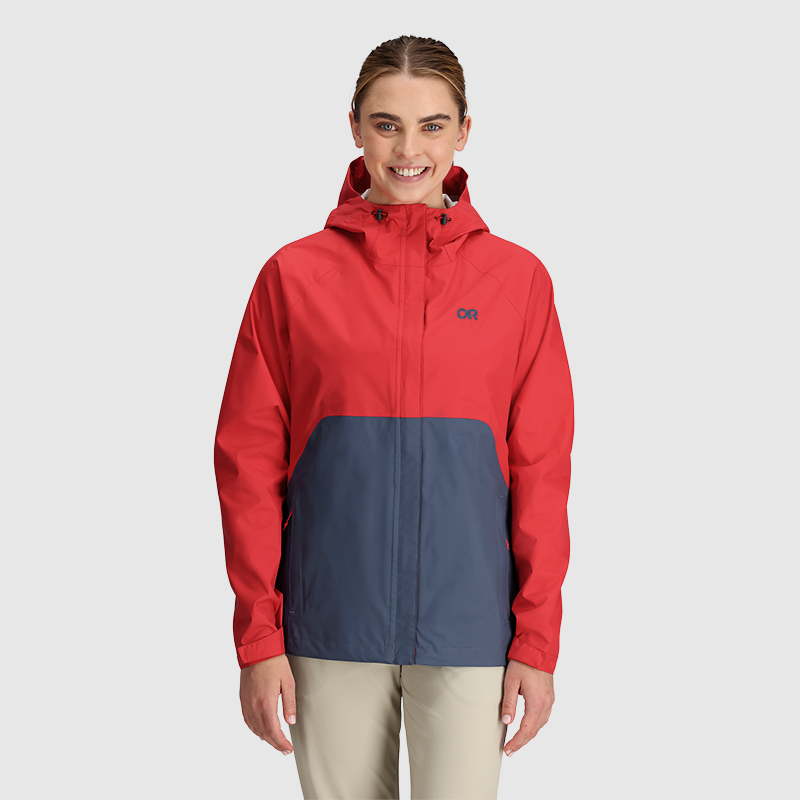 OUTDOOR RESEARCH Womens Apollo Rain Jacket Rhubarb/Dawn