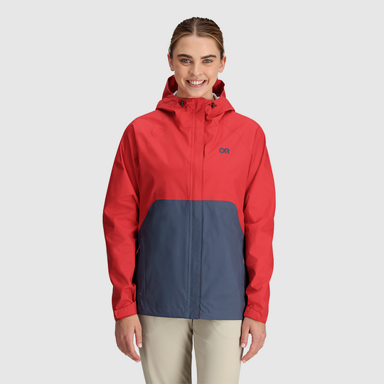 OUTDOOR RESEARCH Womens Apollo Rain Jacket Rhubarb/Dawn