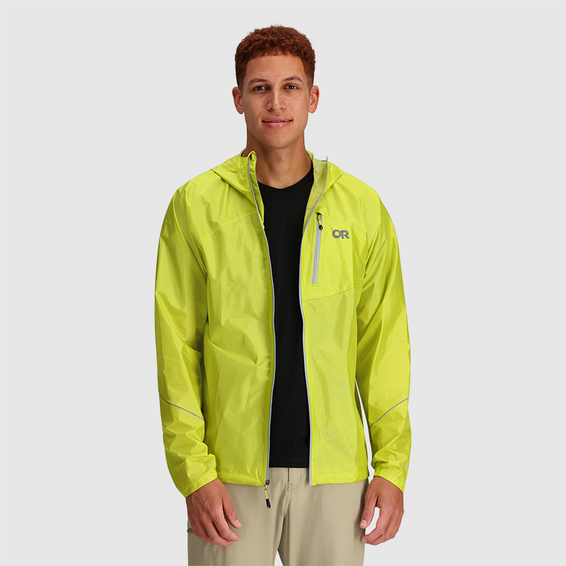 OUTDOOR RESEARCH Mens Helium Rain Jacket Sulphur