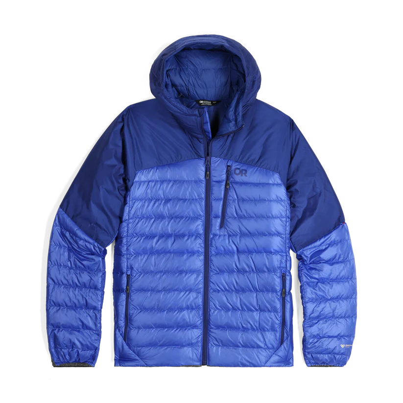 Outdoor Research Mens Helium Down Hoodie Topaz/Galaxy – Summit Gear