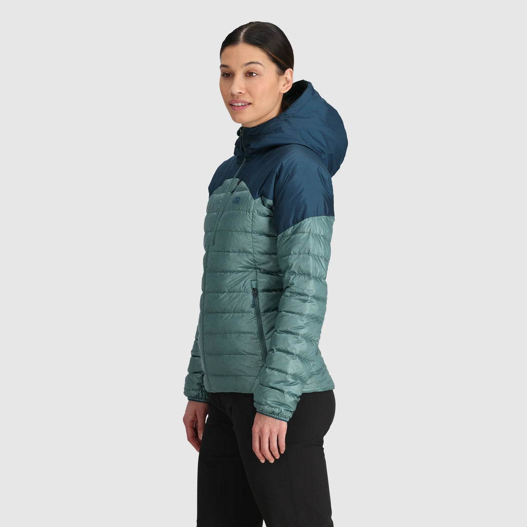 Outdoor Research Womens Helium Down Hoodie Neptune/Harbor