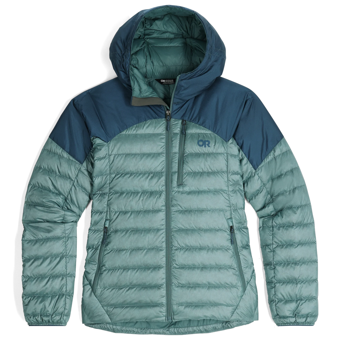 Outdoor Research Womens Helium Down Hoodie Neptune/Harbor
