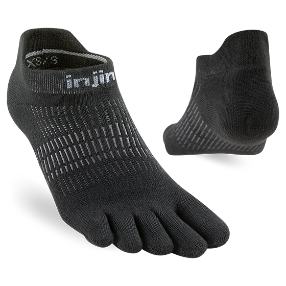 Injinji Womens Run Lightweight No-Show Black