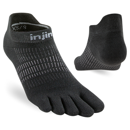Injinji Womens Run Lightweight No-Show Black